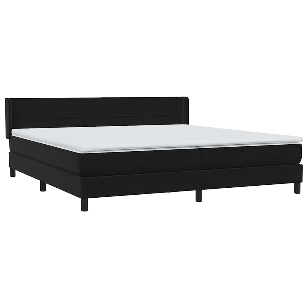 Boxspringbett mit Matratze Schwarz 200x210 cm Samt