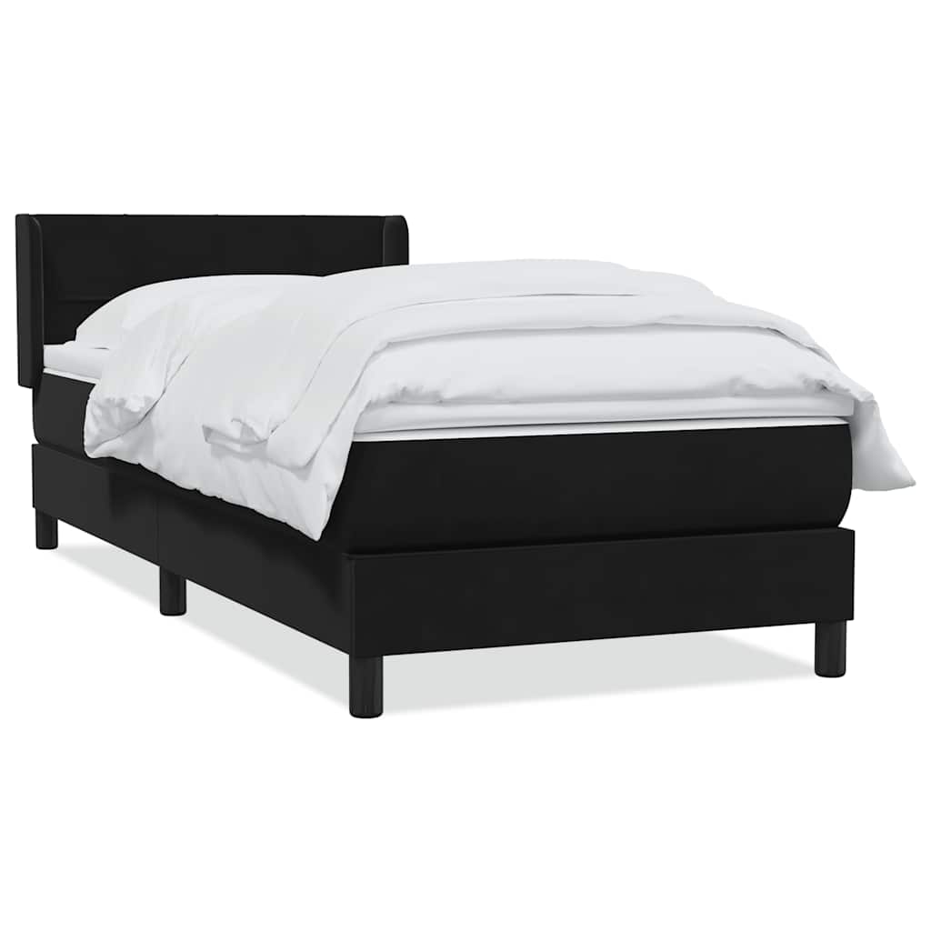 Boxspringbett mit Matratze Schwarz 80x220 cm Samt
