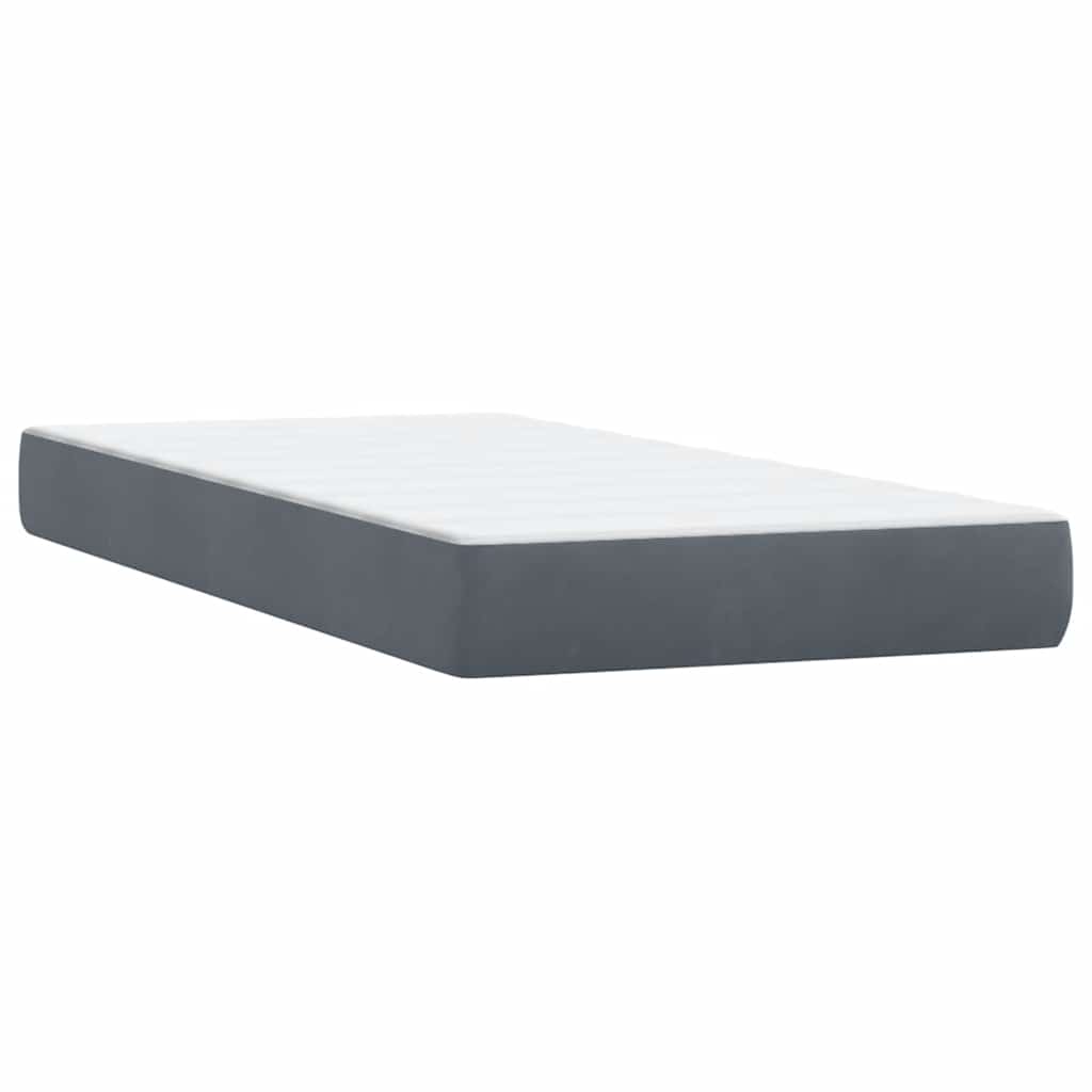 Boxspringbett mit Matratze Dunkelgrau 100x220 cm Samt