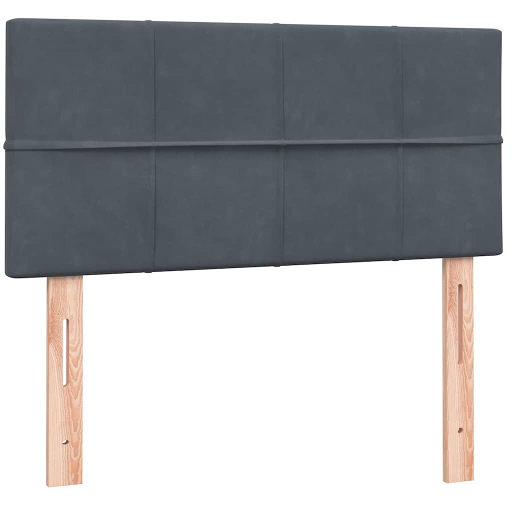 Boxspringbett mit Matratze Dunkelgrau 100x220 cm Samt