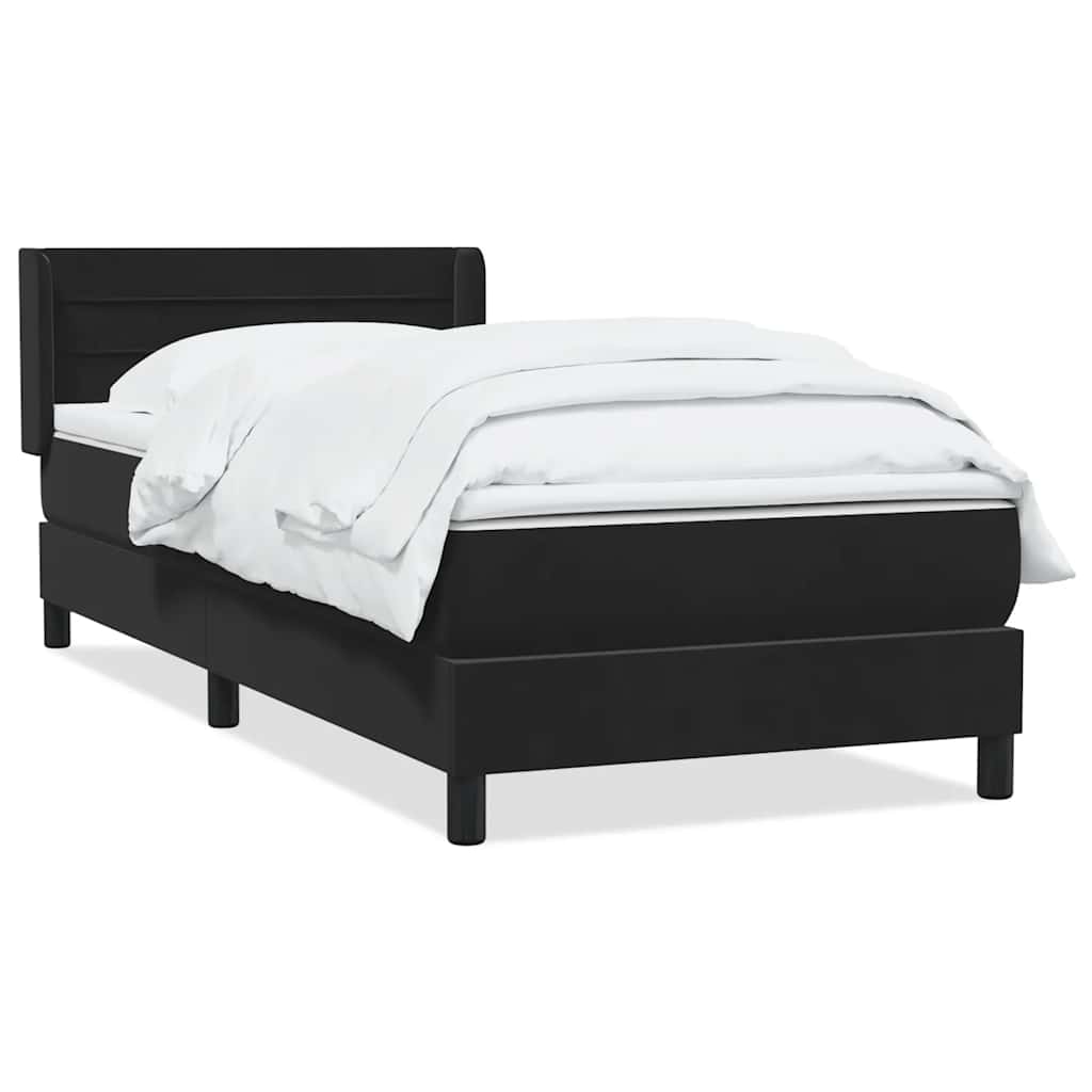 Boxspringbett mit Matratze Schwarz 80x210 cm Samt