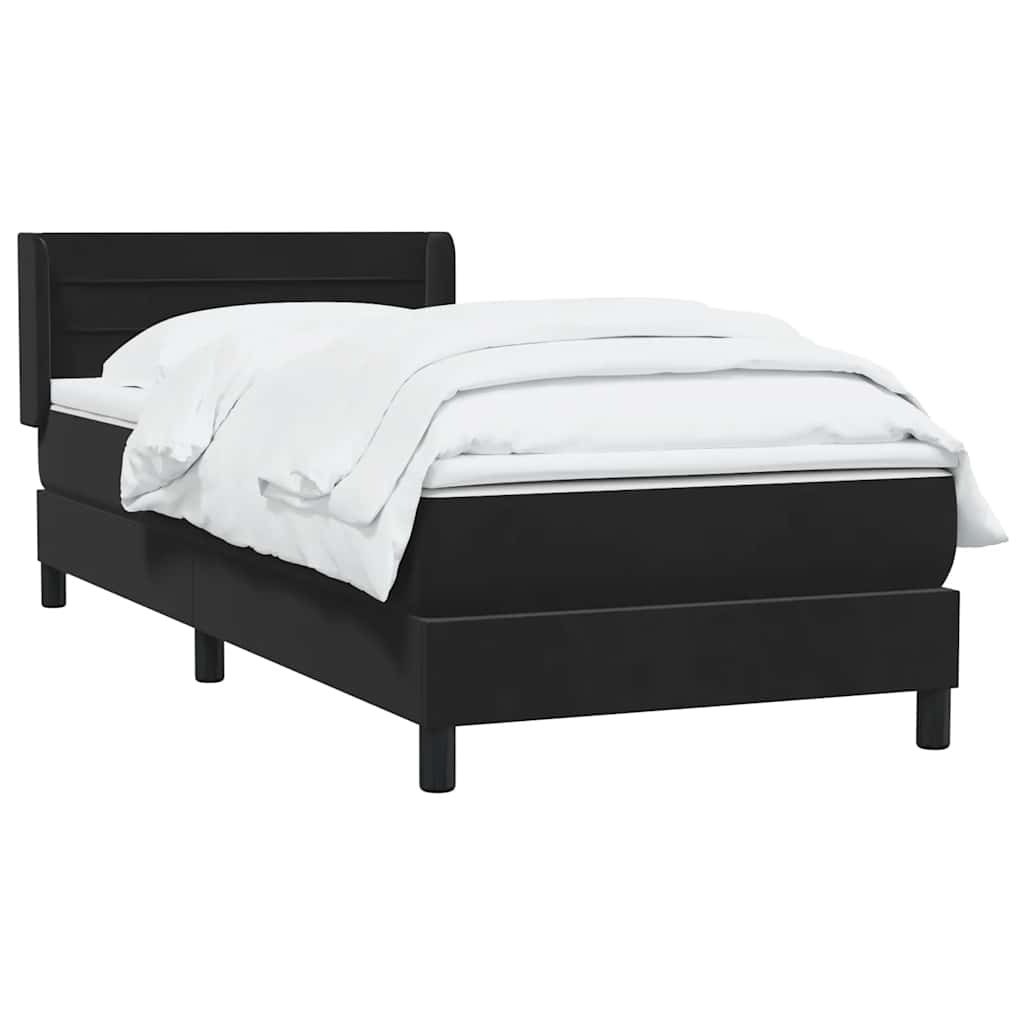 Boxspringbett mit Matratze Schwarz 80x210 cm Samt