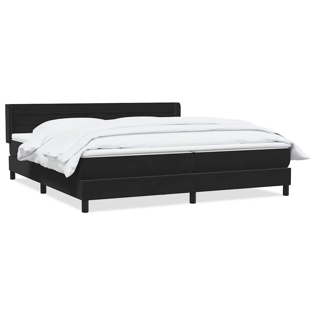 Boxspringbett mit Matratze Schwarz 200x210 cm Samt