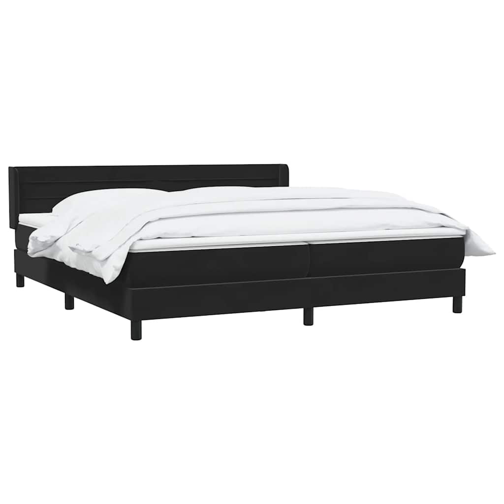 Boxspringbett mit Matratze Schwarz 200x210 cm Samt