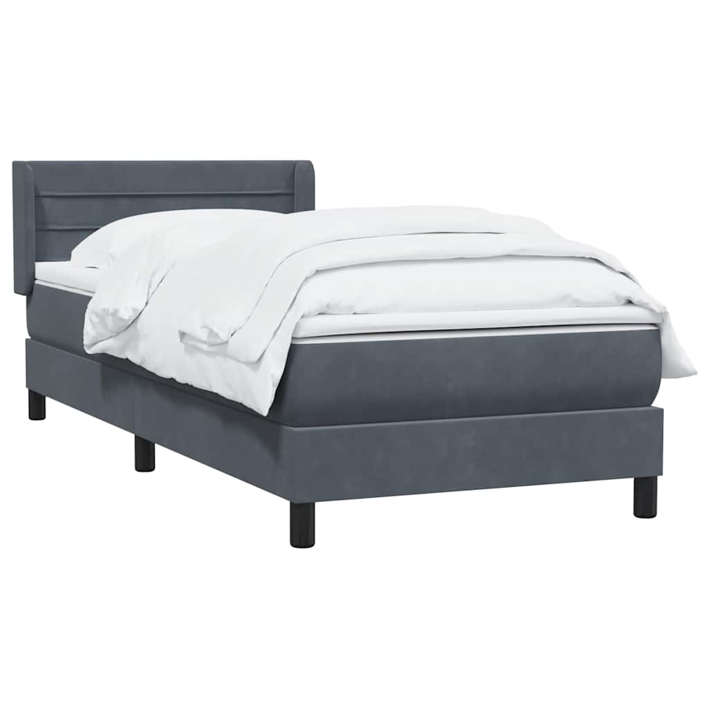 Boxspringbett mit Matratze Dunkelgrau 100x220 cm Samt