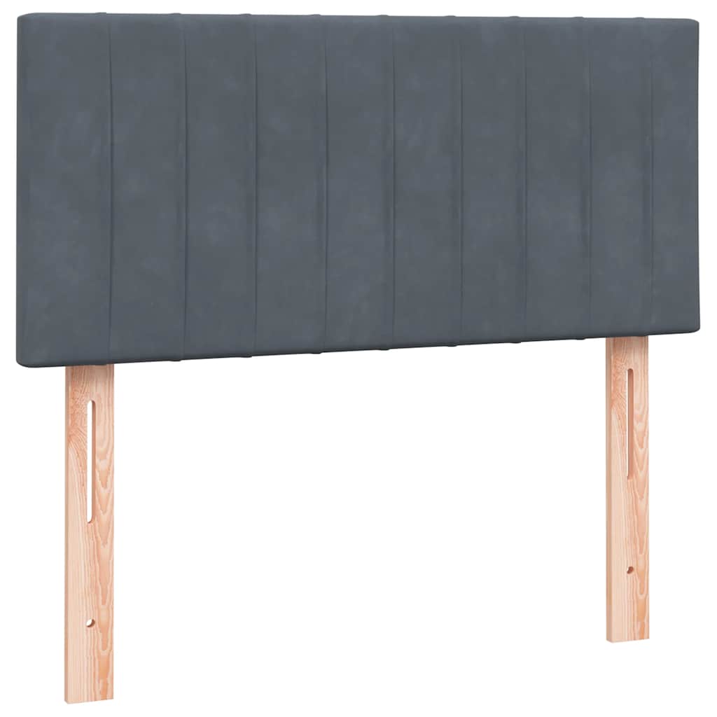 Boxspringbett mit Matratze Dunkelgrau 100x220 cm Samt
