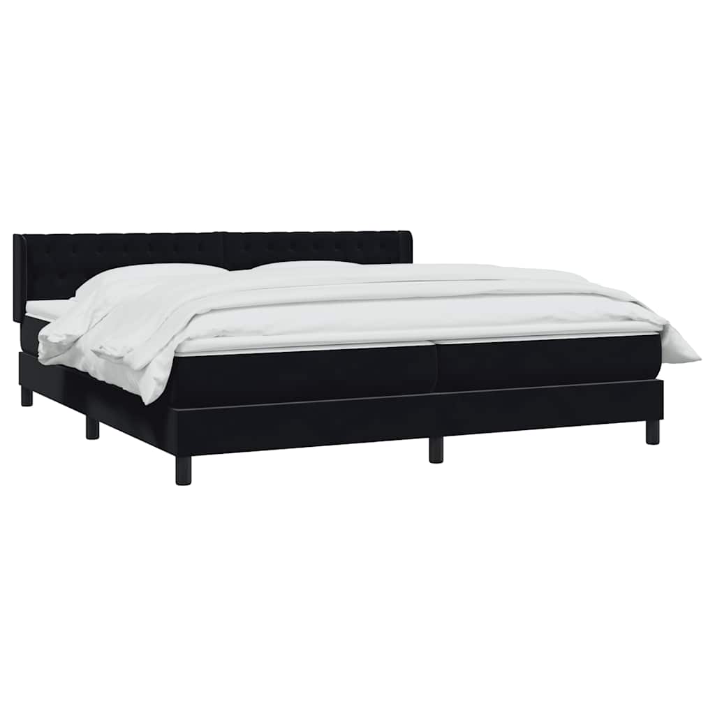 Boxspringbett mit Matratze Schwarz 200x210 cm Samt