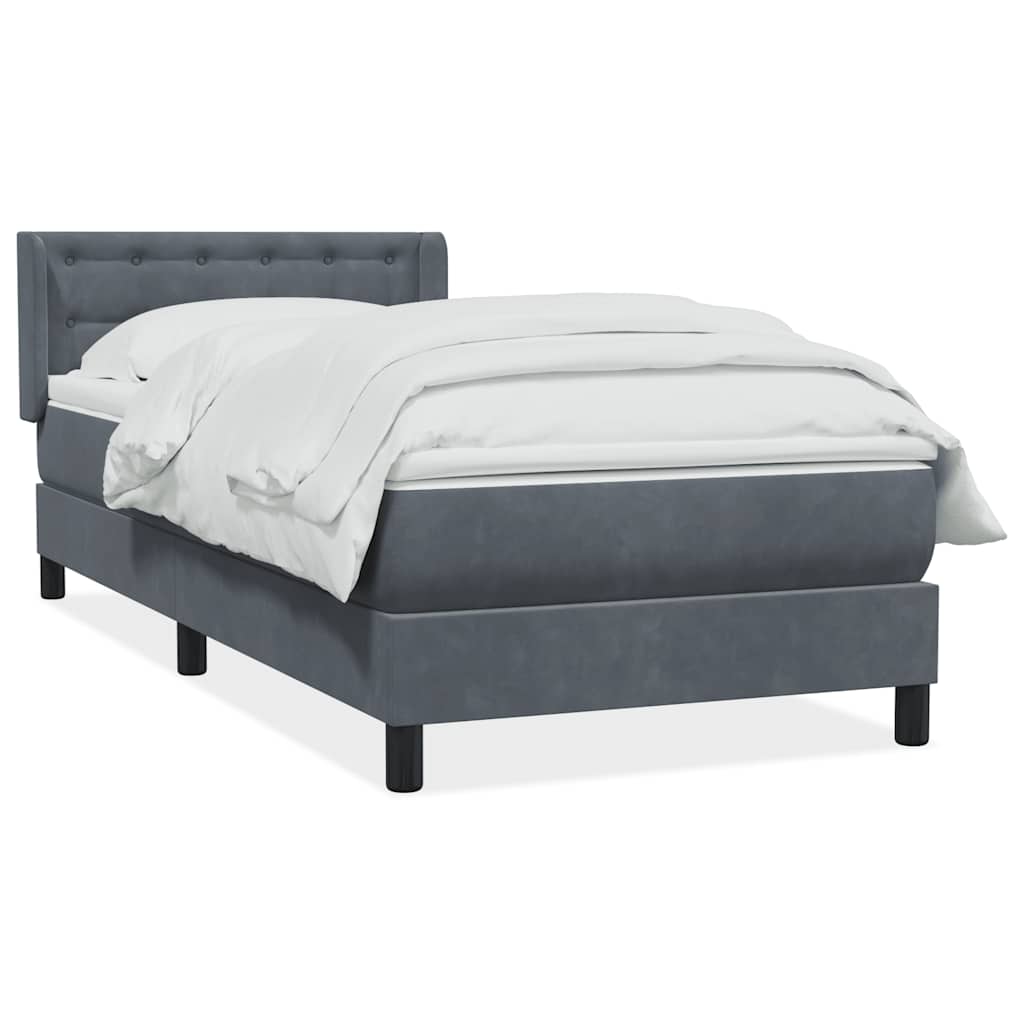 Boxspringbett mit Matratze Dunkelgrau 100x220 cm Samt