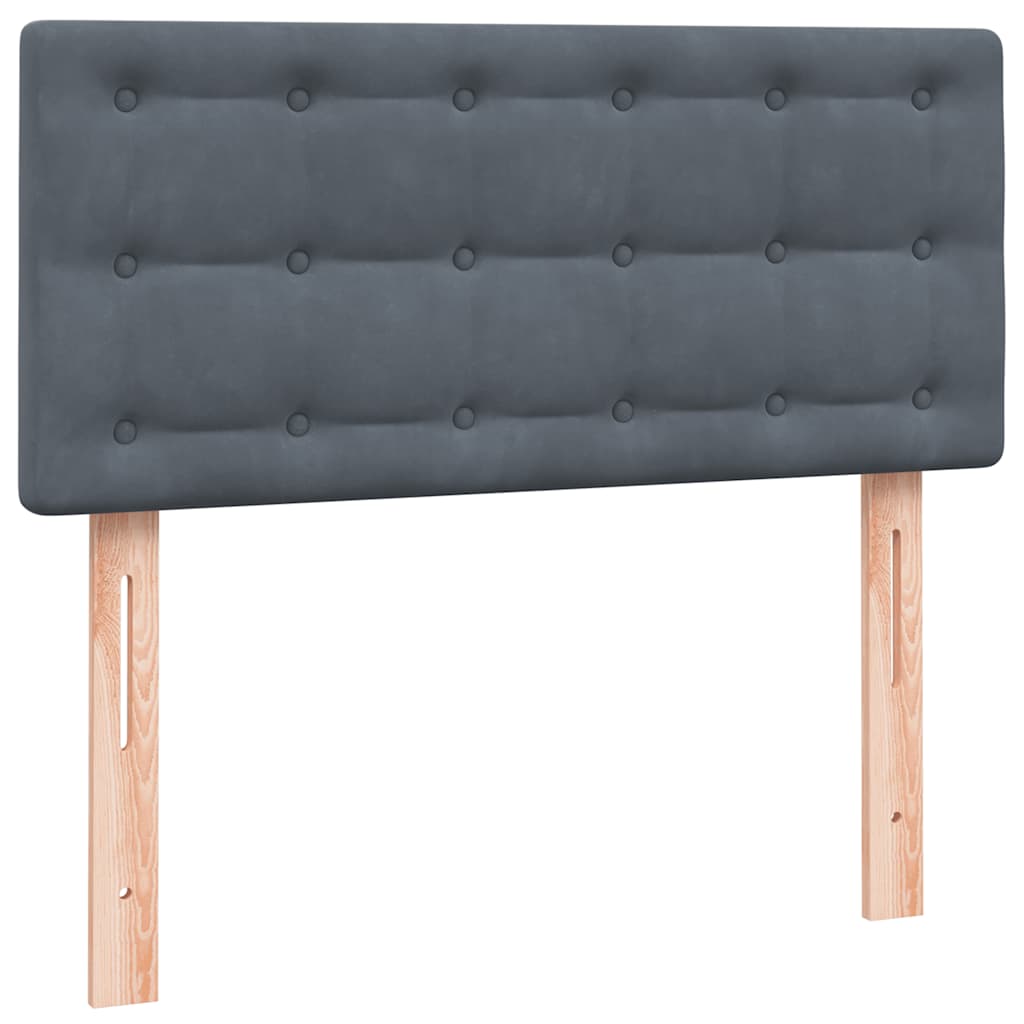 Boxspringbett mit Matratze Dunkelgrau 100x220 cm Samt