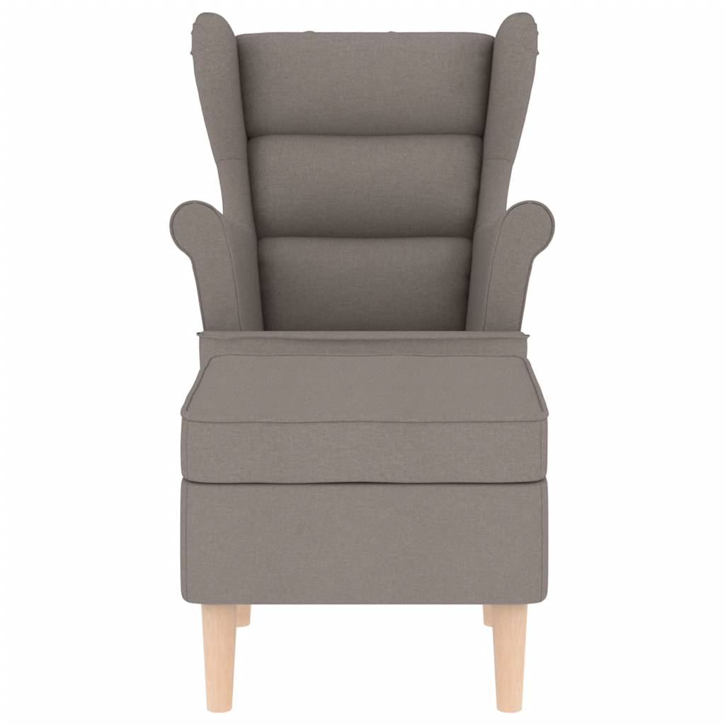 Sessel mit Fußhocker Taupe Stoff