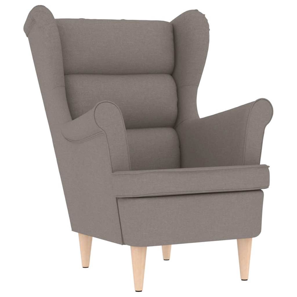 Sessel mit Fußhocker Taupe Stoff