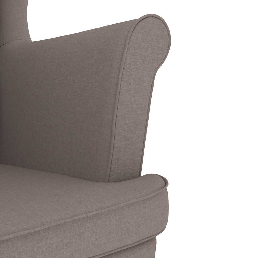 Sessel mit Fußhocker Taupe Stoff