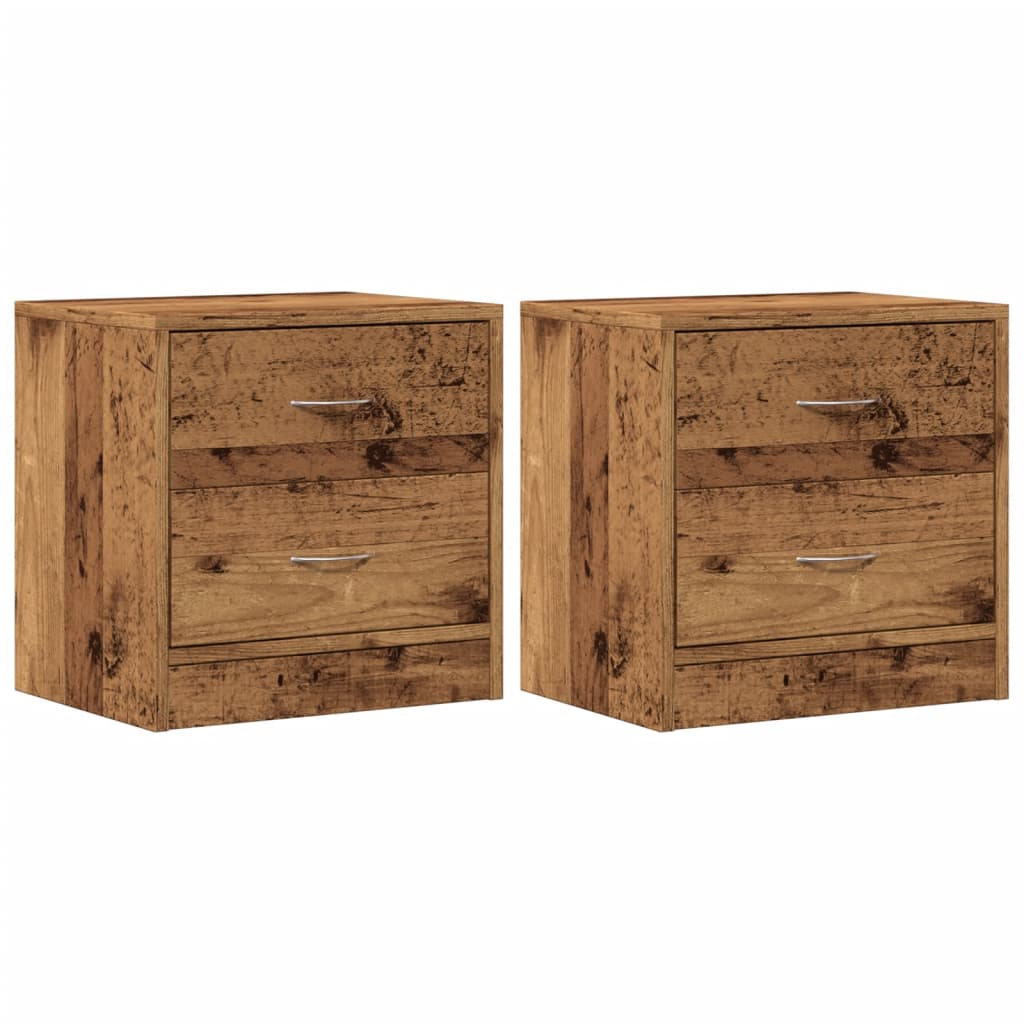 Bedside tables 2 pcs. Old wood look 40x30x40 cm wood material