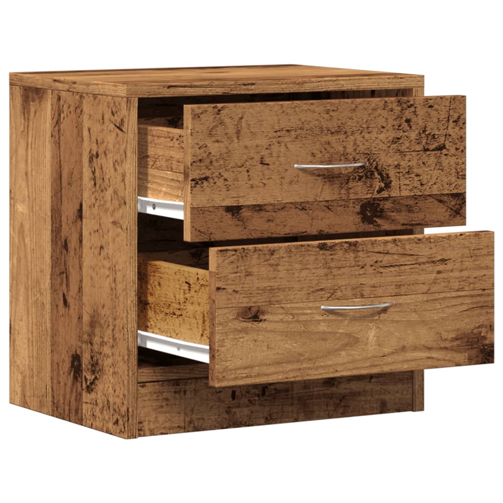 Bedside tables 2 pcs. Old wood look 40x30x40 cm wood material