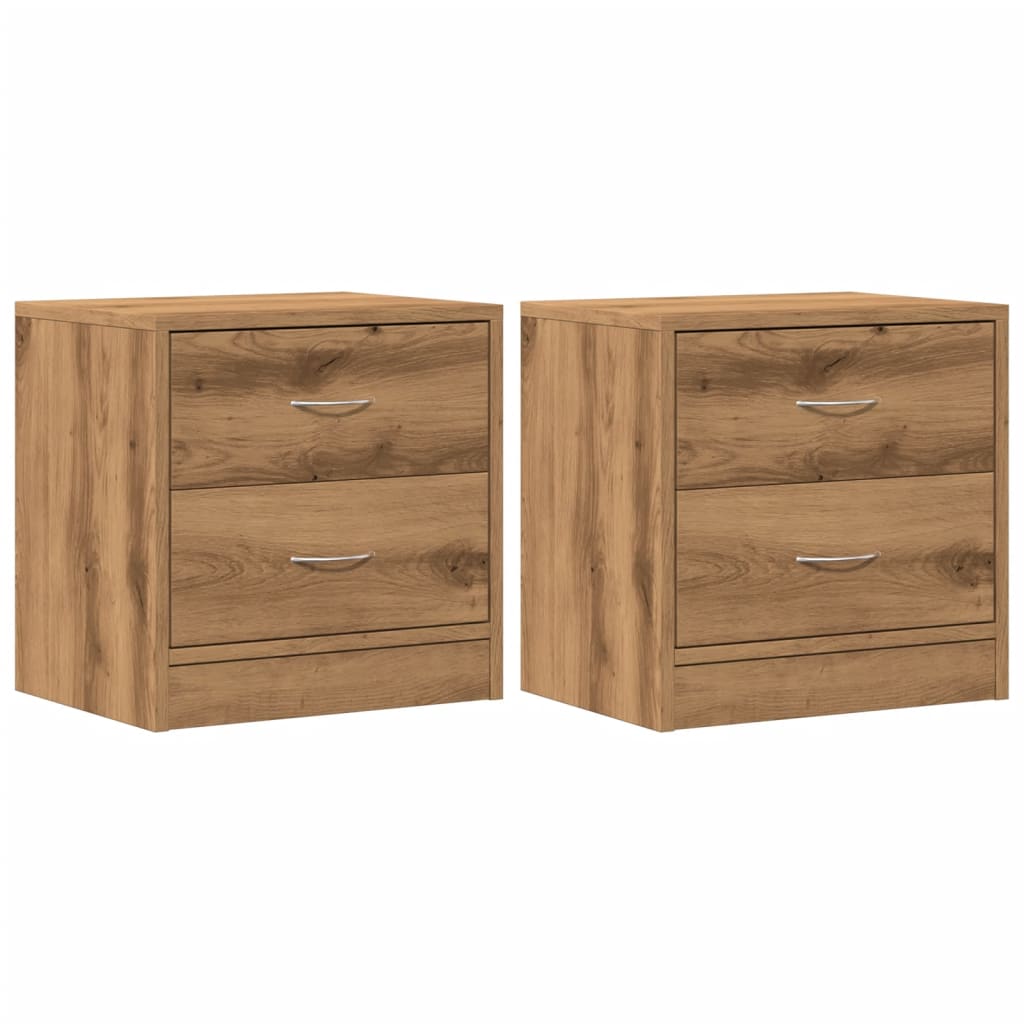Bedside tables 2 pcs. Artisan oak 40x30x40 cm wood material