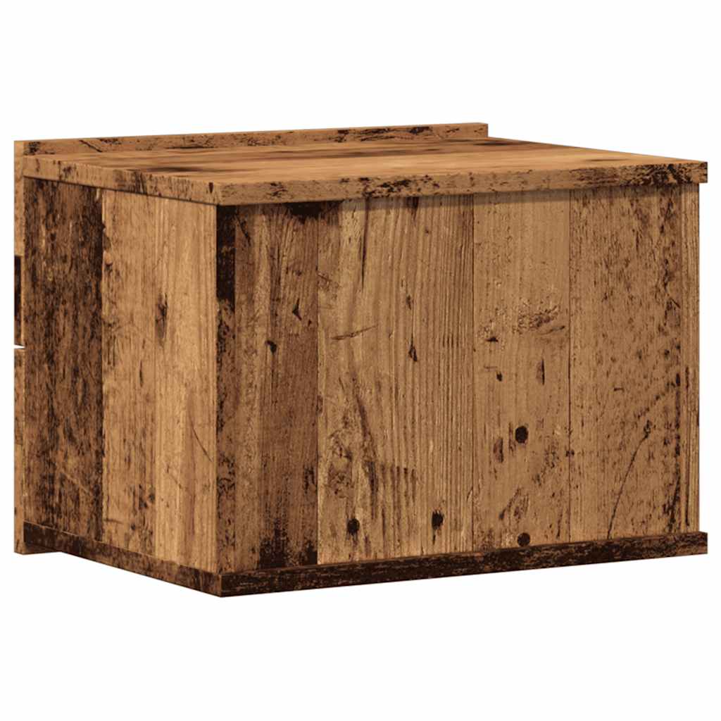 Wall-mounted bedside tables 2 pcs. Old wood look 40x32x30 cm