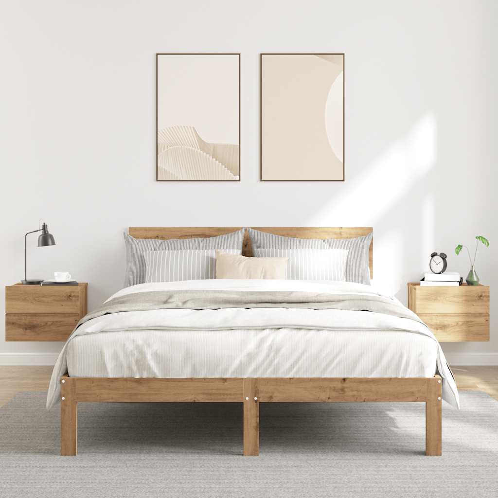 Wall-mounted bedside tables 2 pcs. Artisan oak 40x32x30 cm