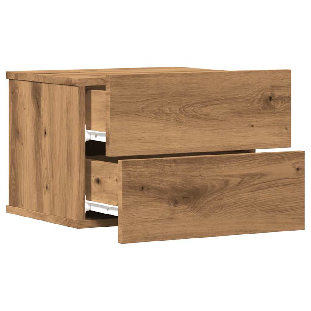 Wall-mounted bedside tables 2 pcs. Artisan oak 40x32x30 cm