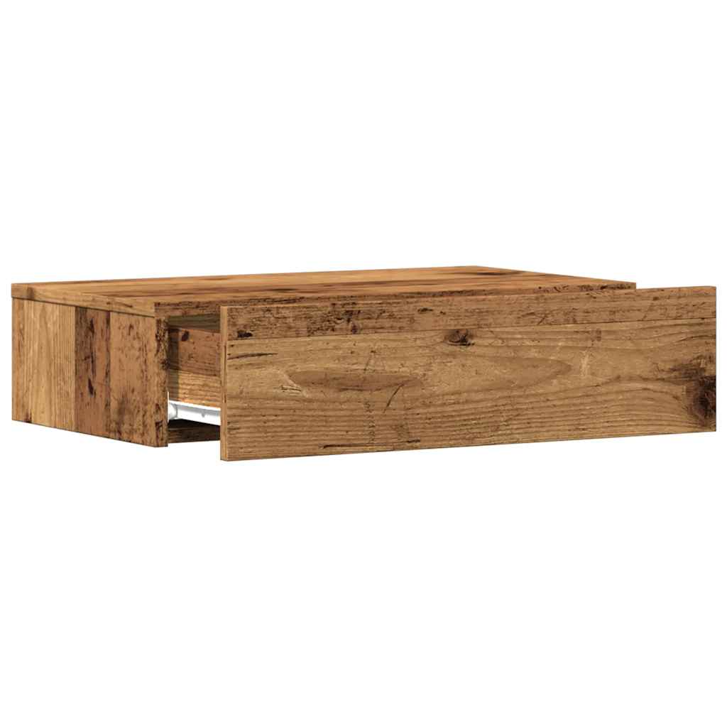 Meubles TV avec lumières LED 2 pièces aspect bois de récupération 60x35x15,5 cm.