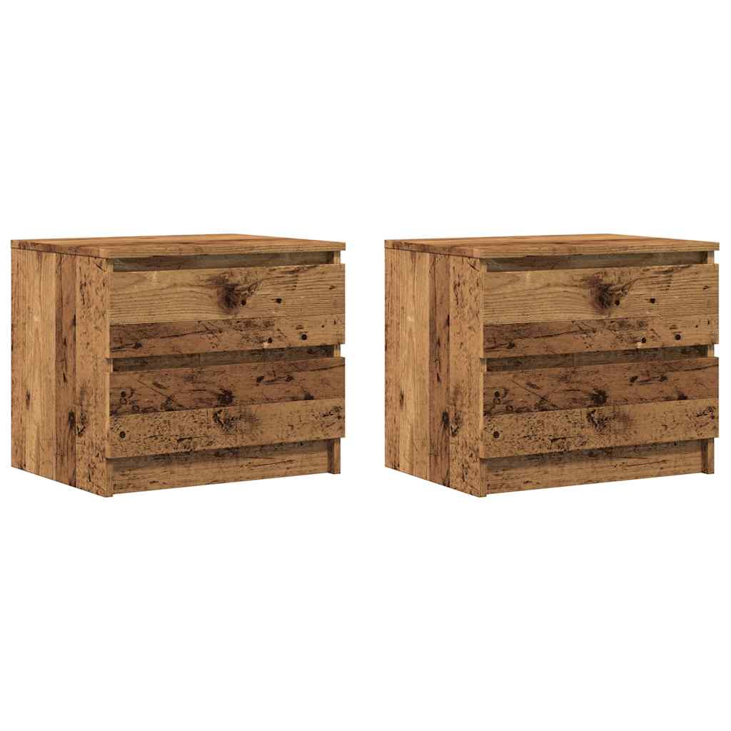 Bedside tables 2 pcs. Old wood look 50x40x43.5 cm wood material