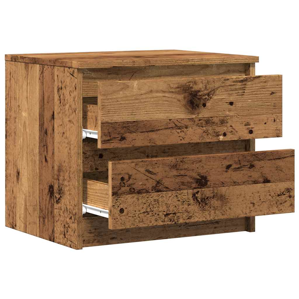 Bedside tables 2 pcs. Old wood look 50x40x43.5 cm wood material