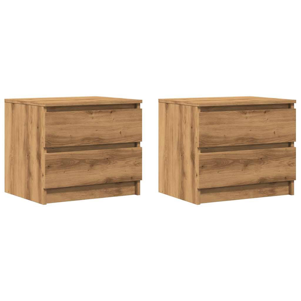 Bedside tables 2 pcs. Artisan oak 50x40x43.5 cm wood material