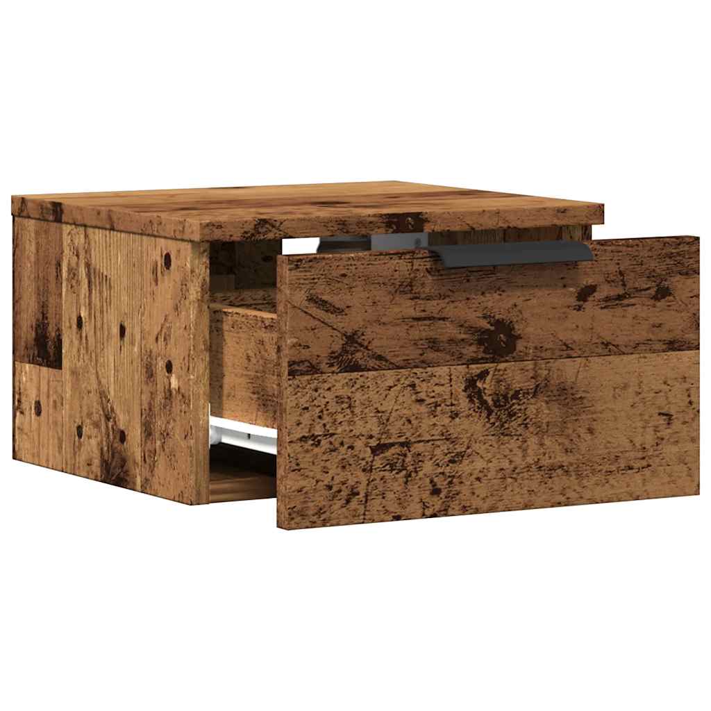 Wall-mounted bedside tables 2 pcs. Old wood look 34x30x20 cm