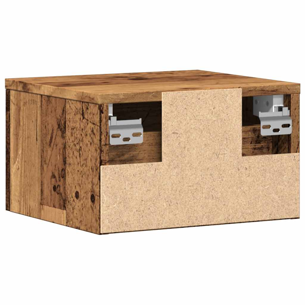 Wall-mounted bedside tables 2 pcs. Old wood look 34x30x20 cm