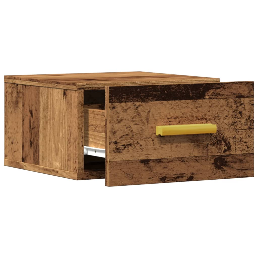 Wall-mounted bedside tables 2 pcs. Old wood look 35x35x20 cm