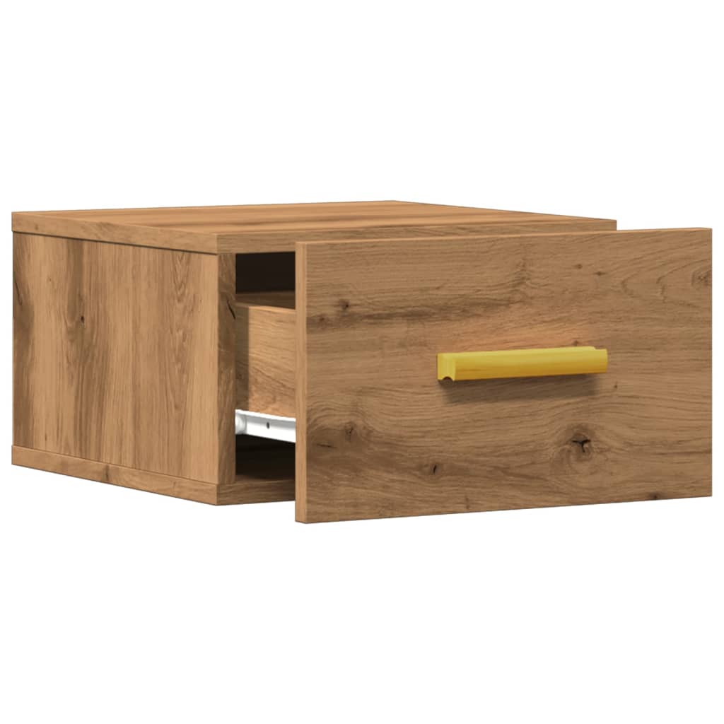 Wall-mounted bedside tables 2 pcs. Artisan oak 35x35x20 cm