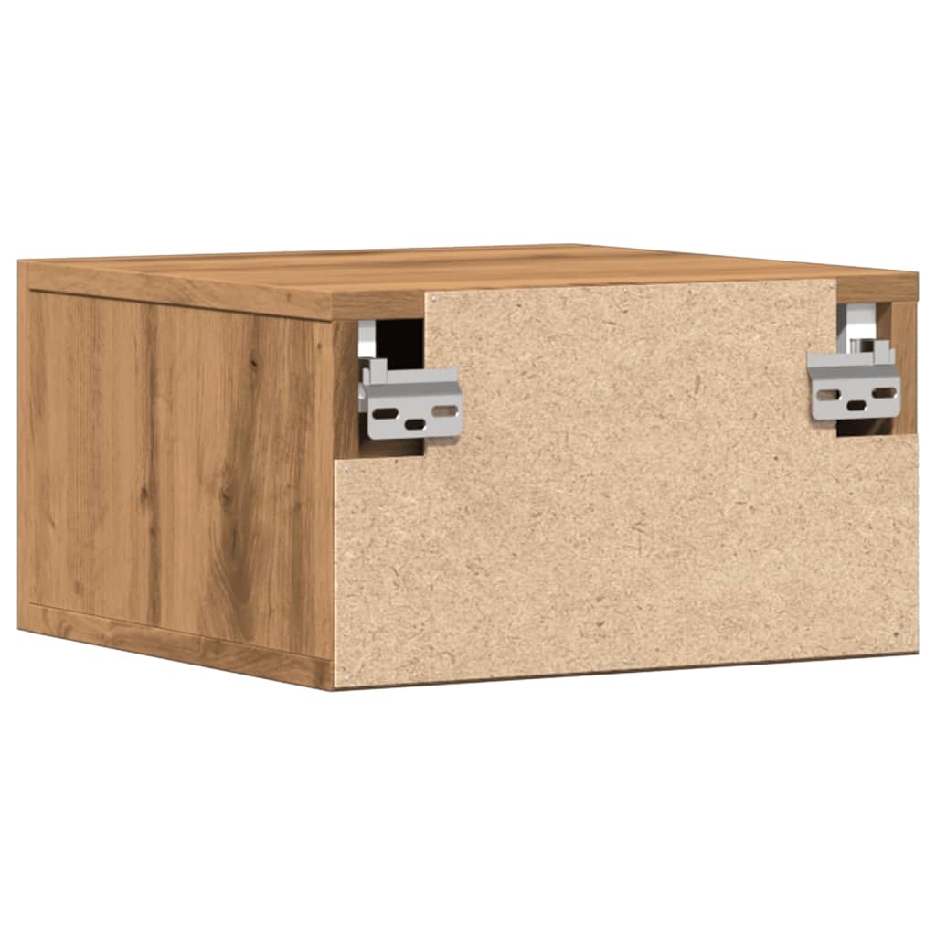 Wall-mounted bedside tables 2 pcs. Artisan oak 35x35x20 cm