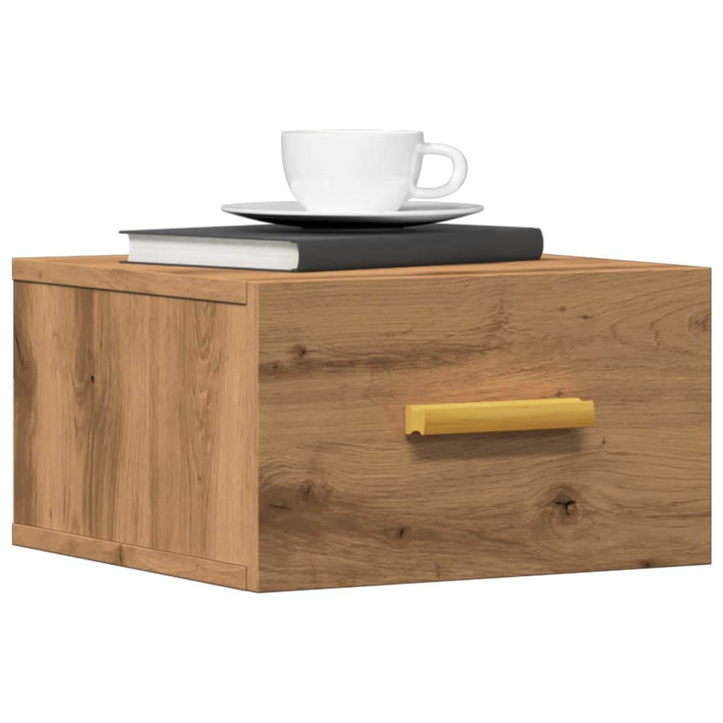 Wall-mounted bedside tables 2 pcs. Artisan oak 35x35x20 cm