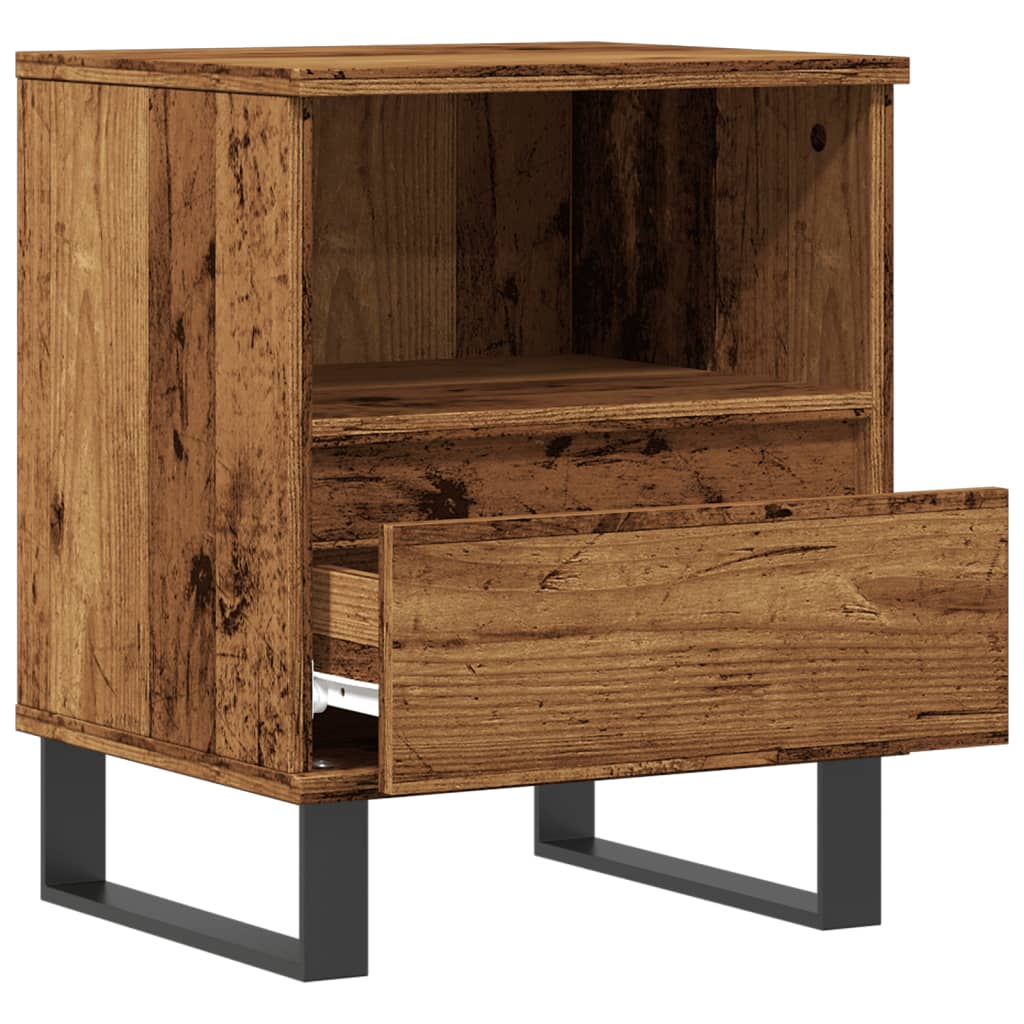 Bedside tables 2 pcs. Old wood look 40x35x50 cm wood material