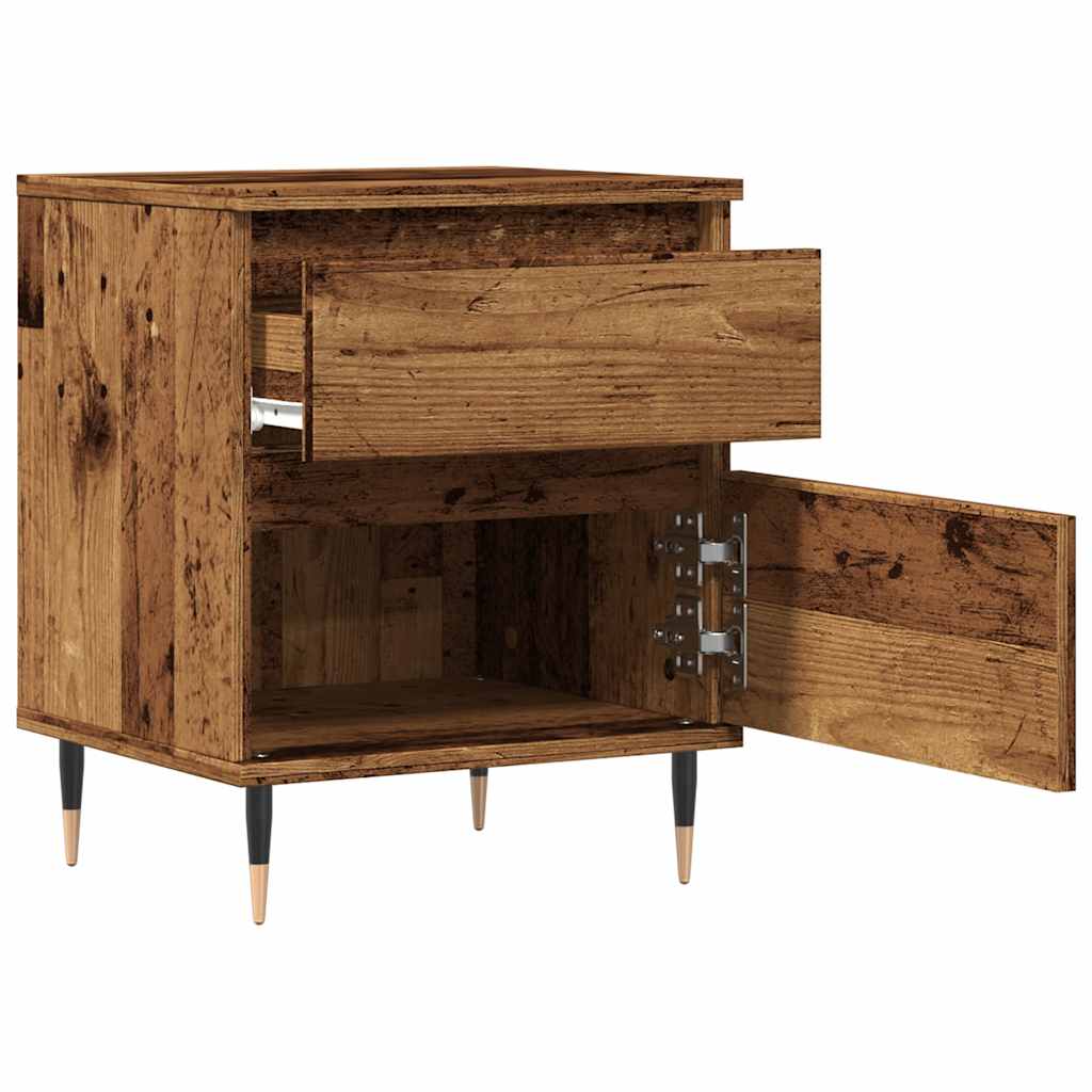 Bedside tables 2 pcs. Old wood look 40x35x50 cm wood material