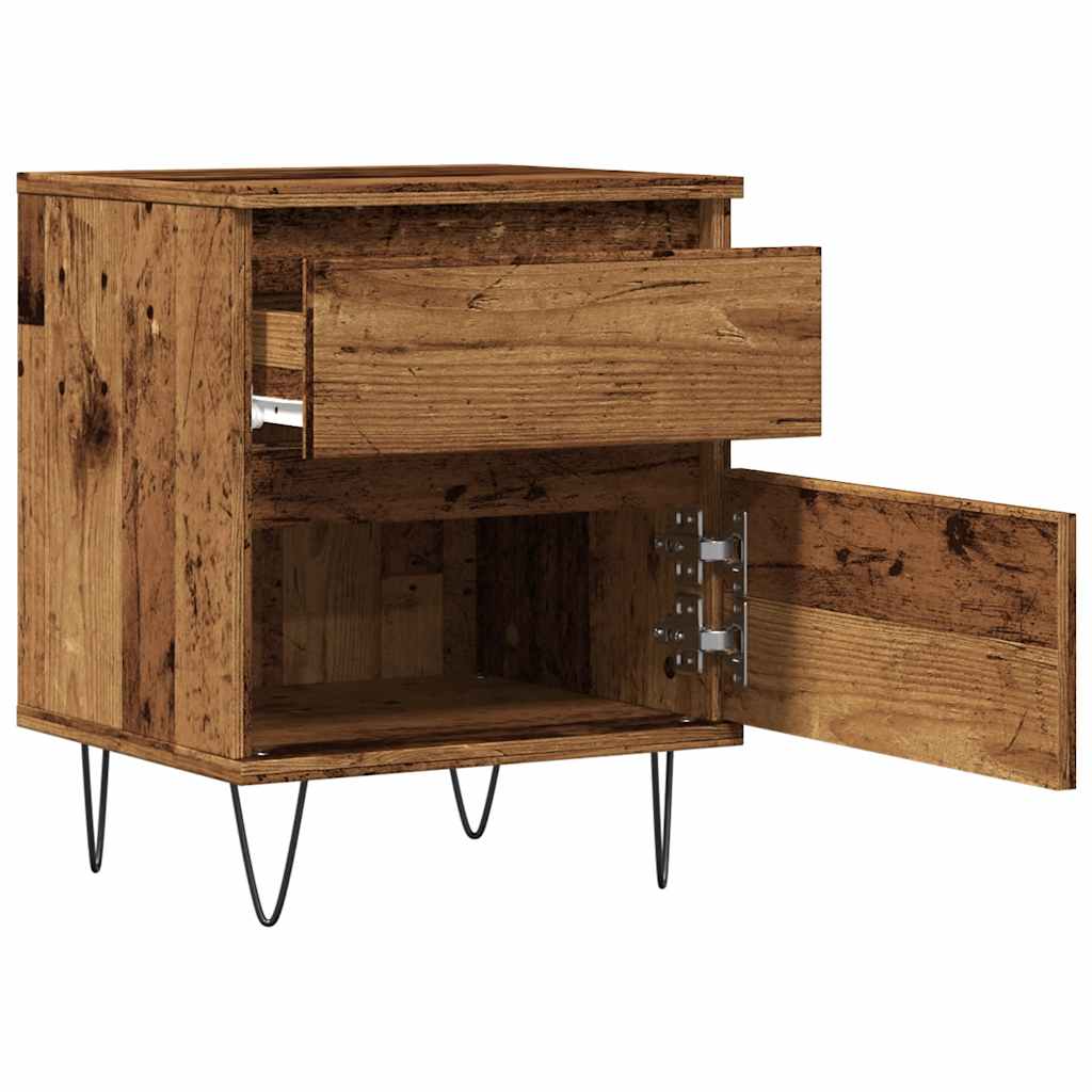 Bedside tables 2 pcs. Old wood look 40x35x50 cm wood material