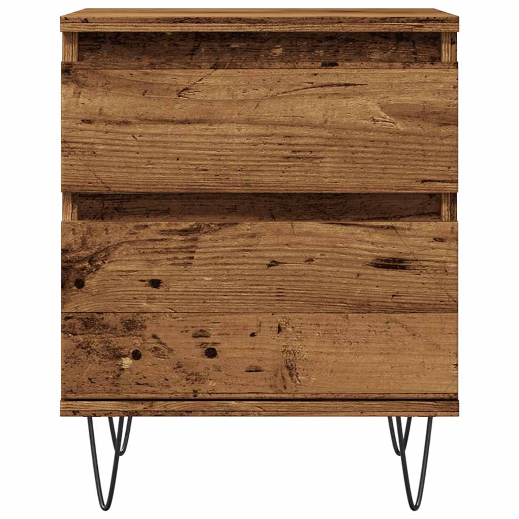Bedside tables 2 pcs. Old wood look 40x35x50 cm wood material