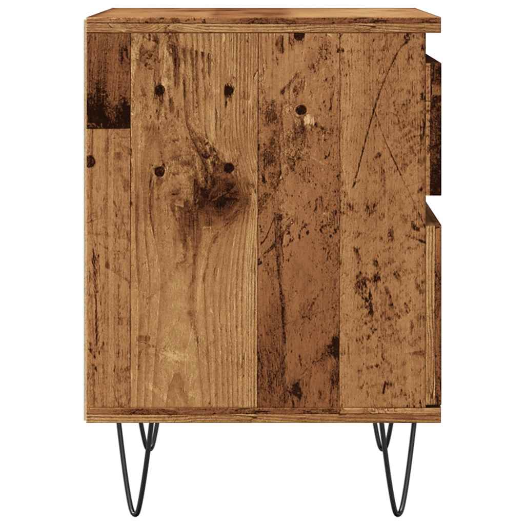 Bedside tables 2 pcs. Old wood look 40x35x50 cm wood material