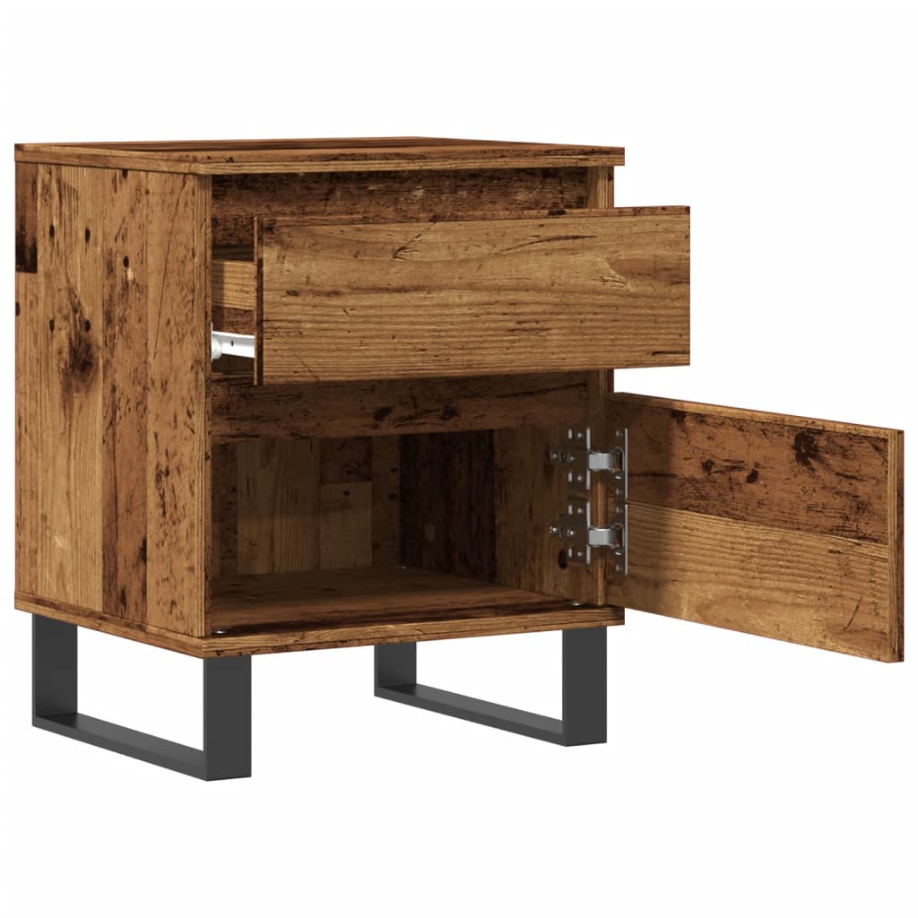 Bedside tables 2 pcs. Old wood look 40x35x50 cm wood material