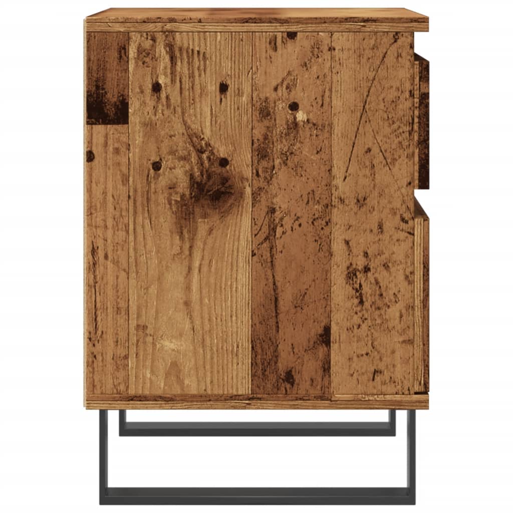 Bedside tables 2 pcs. Old wood look 40x35x50 cm wood material
