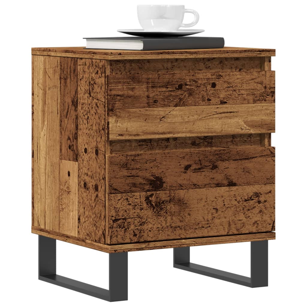 Bedside tables 2 pcs. Old wood look 40x35x50 cm wood material