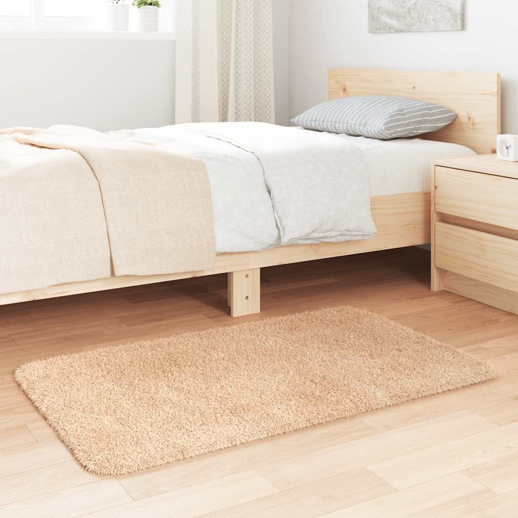 Tapis shaggy à poils longs NAVARRA Beige 60x100 cm Polyester
