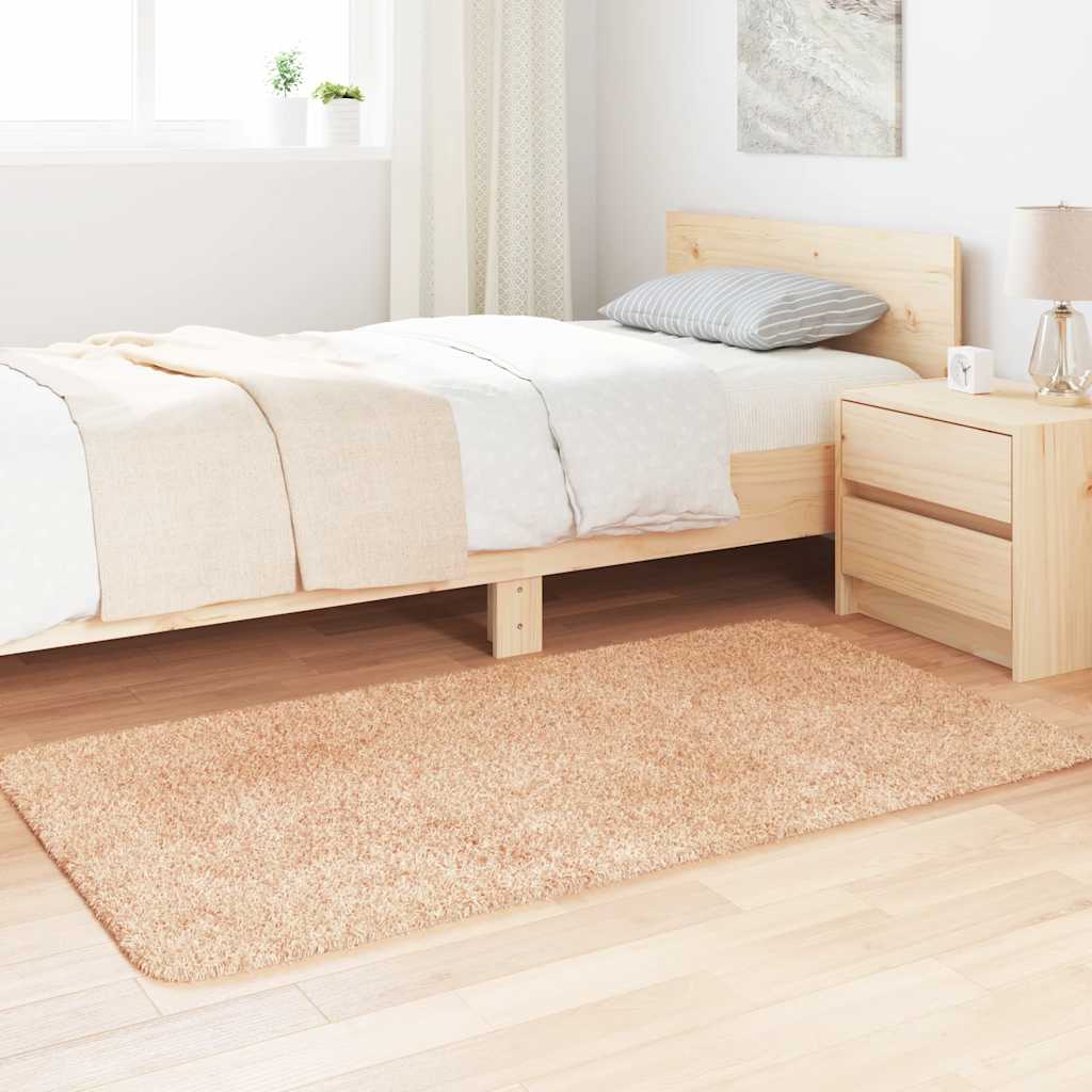 Tapis shaggy à poils longs NAVARRA beige 80x150 cm polyester