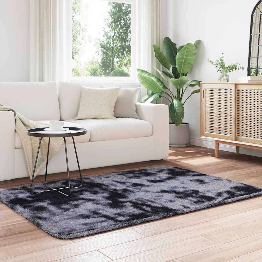 Tapis shaggy, poils longs NAVARRA, gris foncé, 120x170 cm, polyester