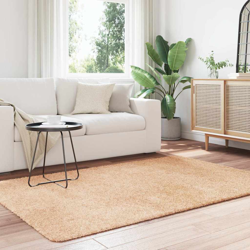 Tapis shaggy à poils longs NAVARRA Beige 130x200 cm Polyester