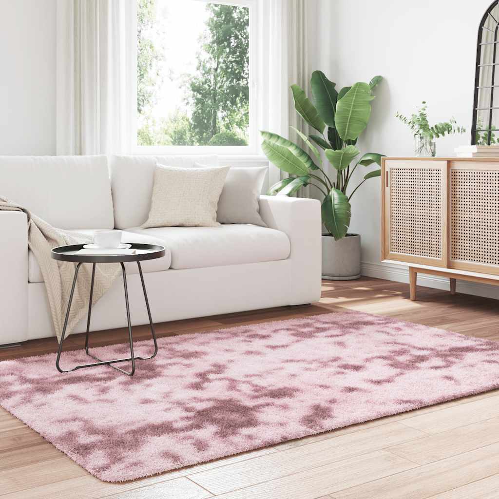 Tapis shaggy, poils longs NAVARRA, vieux rose, 130x200 cm, polyester