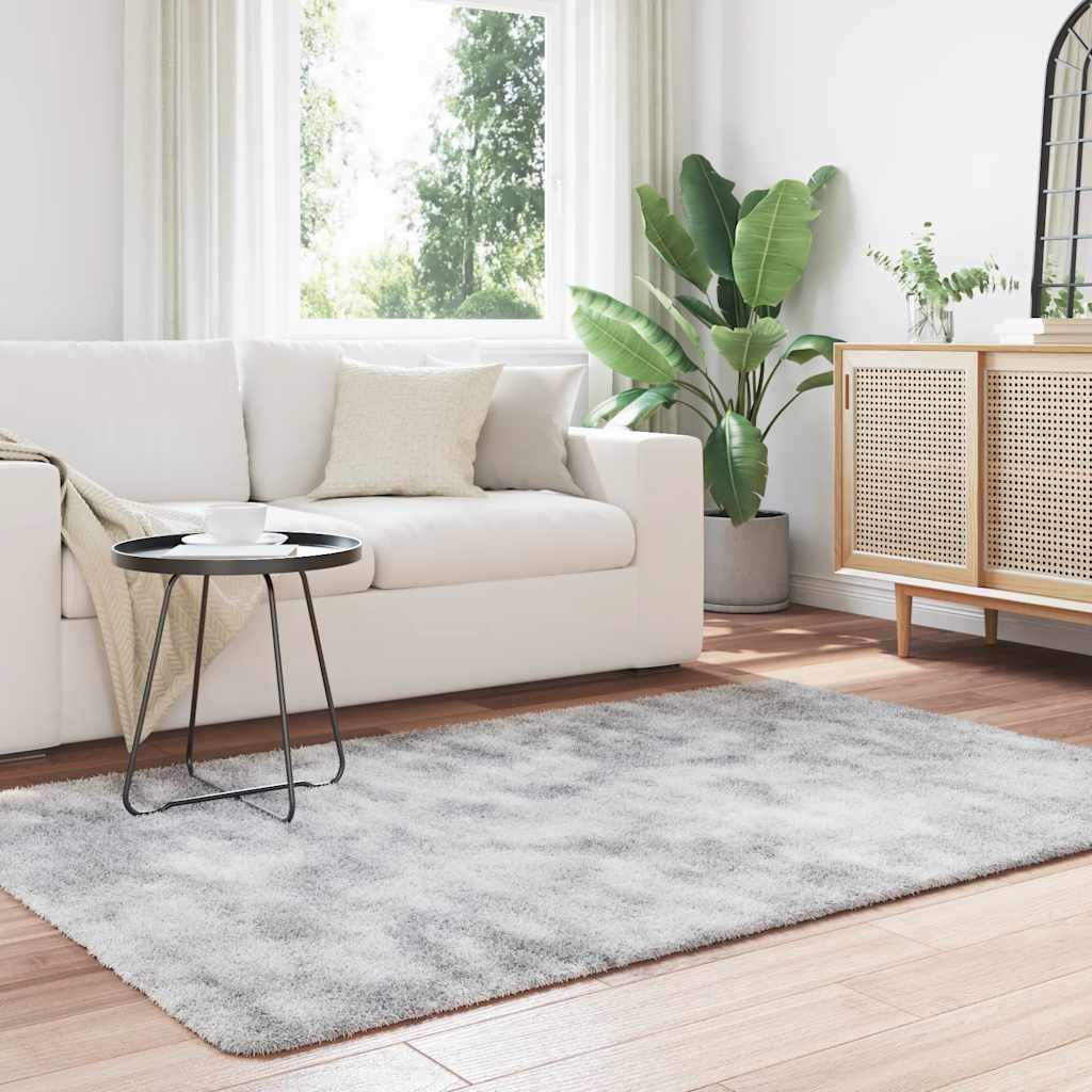 Tapis shaggy, poils longs NAVARRA, gris clair, 130x200 cm, polyester