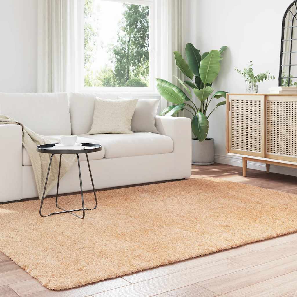 Tapis shaggy à poils longs NAVARRA Beige 160x230 cm Polyester