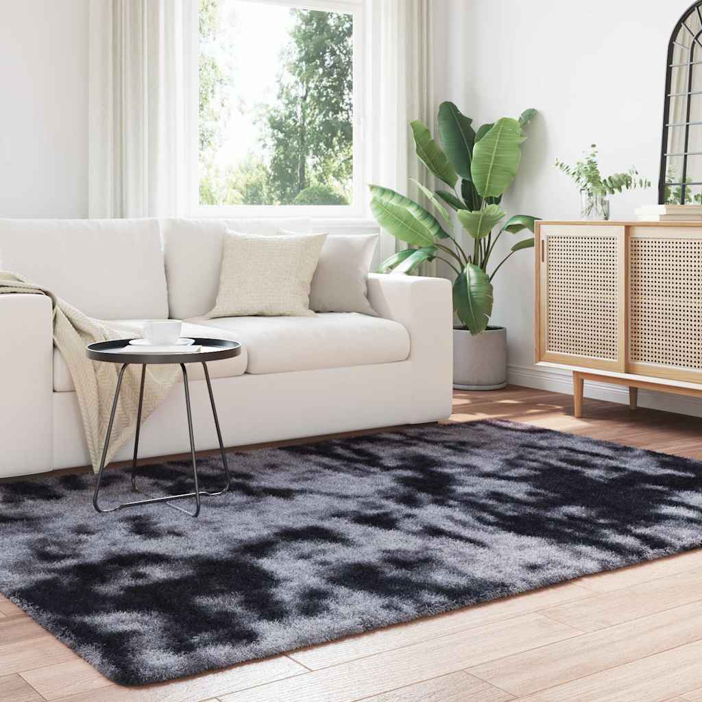 Tapis shaggy à poils longs NAVARRA gris foncé 160x230 cm polyester