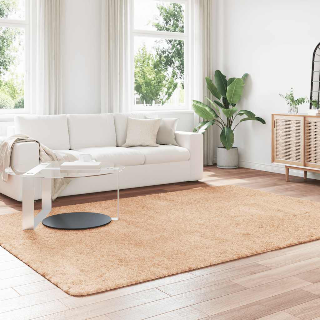 Tapis shaggy à poils longs NAVARRA Beige 200x290 cm Polyester