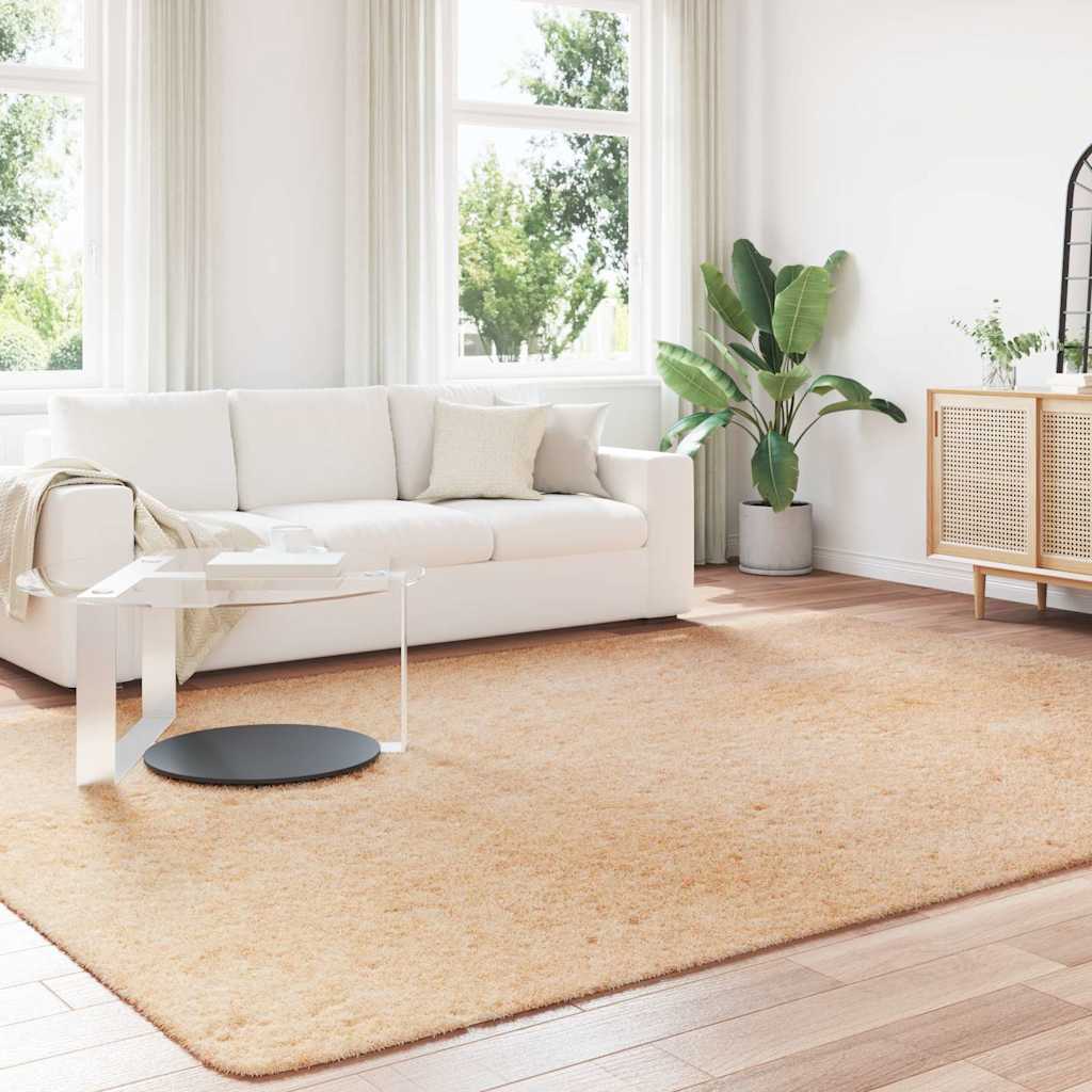 Tapis shaggy à poils longs NAVARRA Beige 240x340 cm Polyester